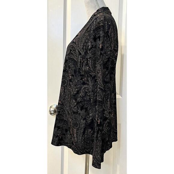 NOTATIONS Women’s Career Top Set Black Tank Paisley Shirt Blouse 1X Grannycore - Picture 4 of 10